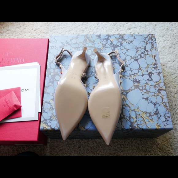 Valentino Slingback Rockstud Pumps in Poudre - Picture 4 of 8